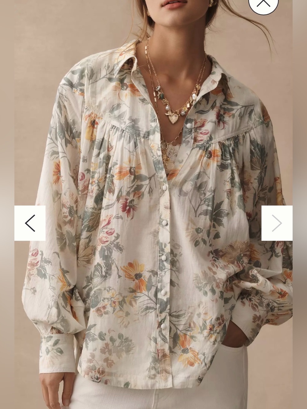 Anthropologie Pilcro Batwing Yoke Blouse size large